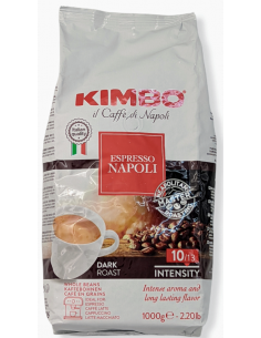 Café en grain intense Espresso Napoli 1000gr Kimbo