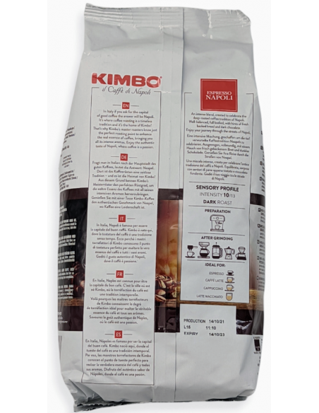 Café en grain intense Espresso Napoli 1000gr Kimbo