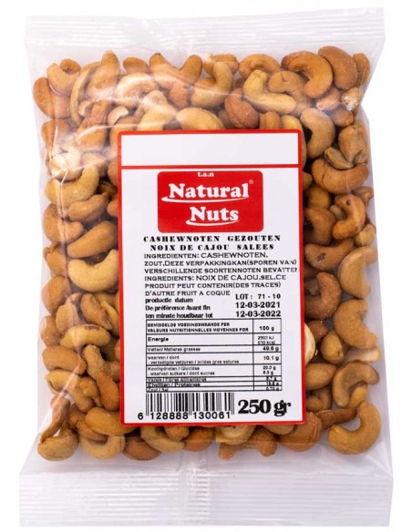 Noix de Cajoux Grillés Salés 250gr Natural Nuts
