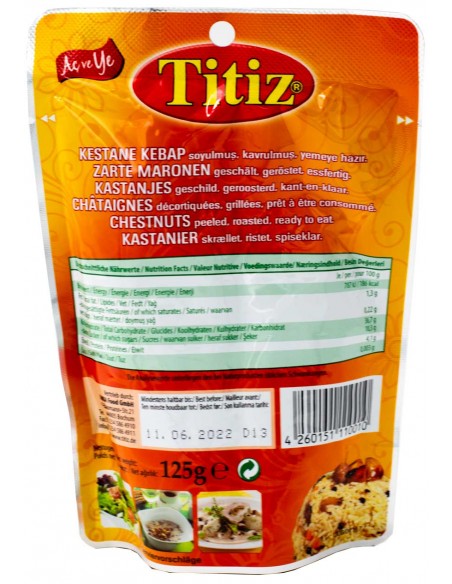 Chataîgnes Grillées décortiquées 125gr Titiz