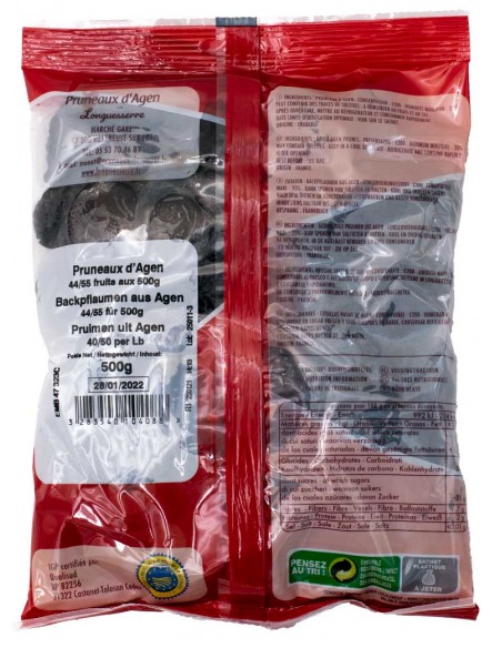 Pruneaux d'Agen 44/55 500gr France Longuesserre