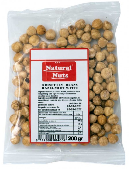 Noisettes Blanches Légèrement grillées 200gr Natural Nuts
