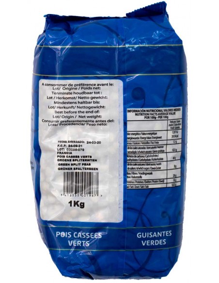 Pois cassés verts 1kg Bograin