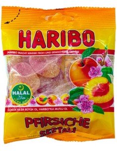 Bonbons à la Pêche Haribo Halal 100g – Fruité & Gourmand 🍑✨