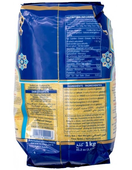 Couscous fin 1kg Dari