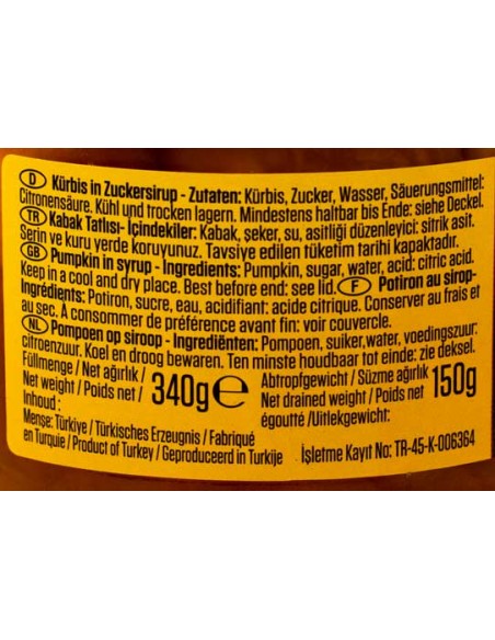 Dessert de Potiron Kabak Tatlisi 340gr Suntat