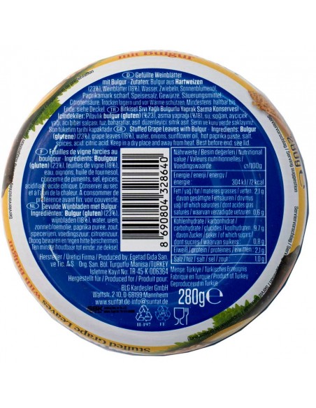 Vignes farcies Sarma au Boulgour 280gr Baktat