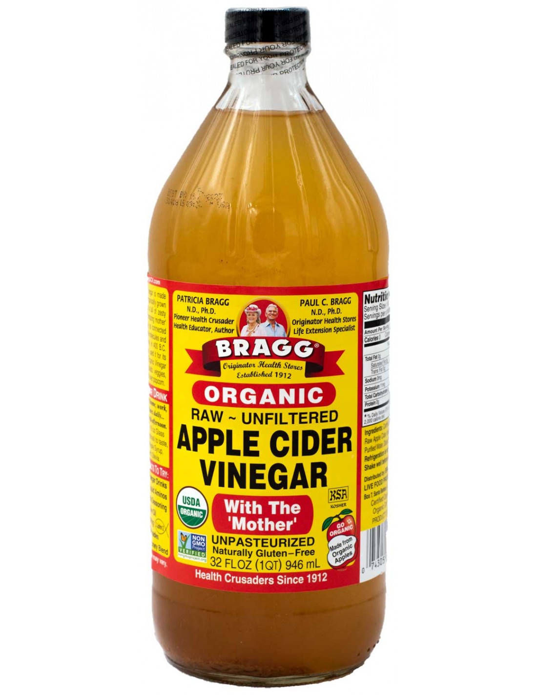 Vinaigre Biologique de Pomme Cidre Non Filtré 946ml Bragg Vinaigre Biologique de Pomme Cidre Non Filtré 946ml Bragg