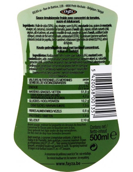 Sauce Algérienne 500ML Fayza