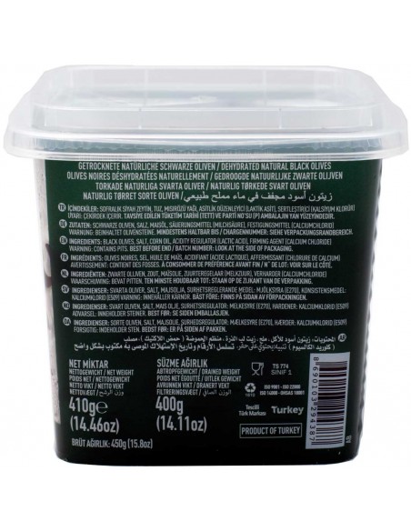 Olives noires Salamura de Turquie Calibre 2xs 400gr Marmara Birlik