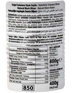 Olives noires  de Turquie Calibre L Hiper 400gr Marmara Birlik 2