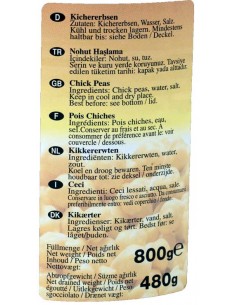 Pois-chiches précuits 800gr (480 égoutté) 2