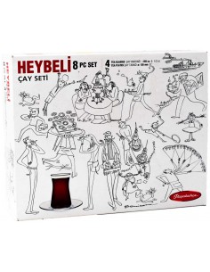 Ensemble Verre et Sous Tasse pour çay turc (8 Pièces) Heybeli 2