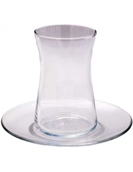 Ensemble Verre et Sous Tasse pour çay turc (8 Pièces) Heybeli