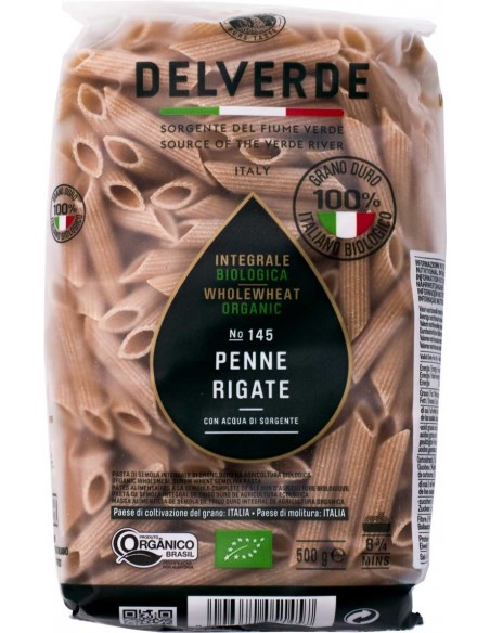 Pâtes Penne Rigatte Intégrale & Biologique 500gr Delverde