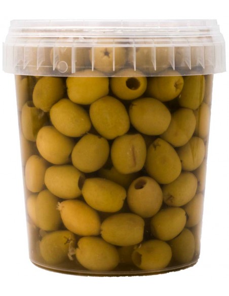 Olives Vertes dénoyautées nature du Maroc 550gr égoutté Eur-olives