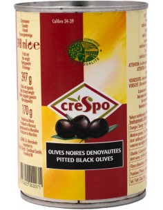 Olives Noires Dénoyautées Nature 397gr Crespo