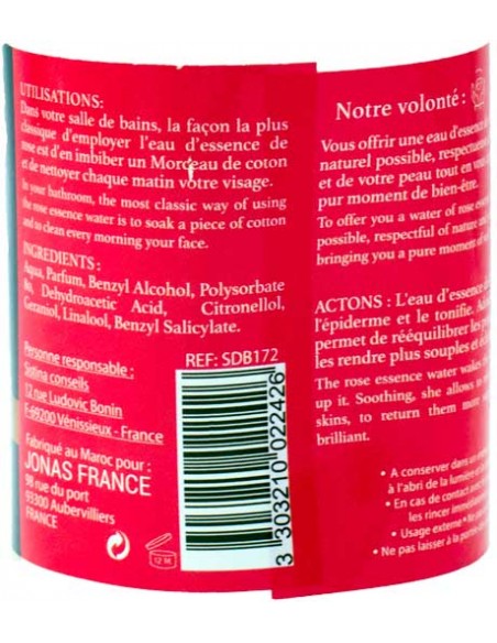 Eau d'essence de Rose 250ml Cokoon