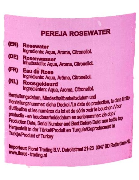 Eau de Rose Naturelle de Turquie (Non Alimentaire) 400 ml PEREJA