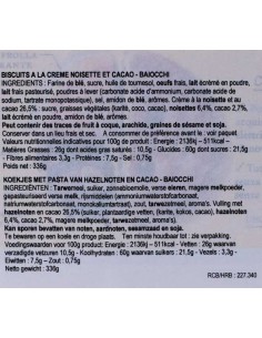 Baiocchi Biscuits italiens fourrés noisette cacao 6 paquets 336gr 2
