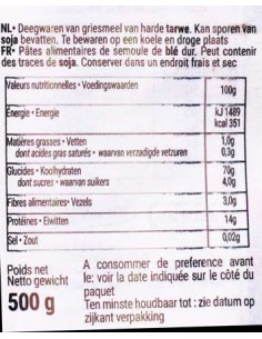 Pâtes Quadrotto 500gr Molisana 2