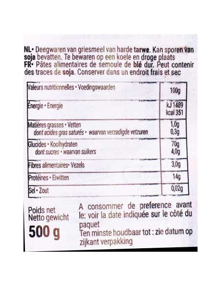 Pâtes Quadrotto 500gr Molisana