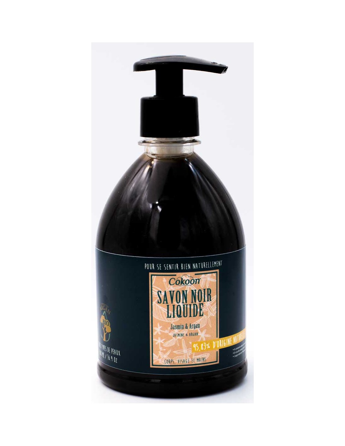 Savon Noir Liquide Jasmin & Argan 500ml Cocoon