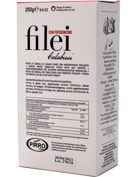 Pâtes Filei Calabrese 250gr Pirro