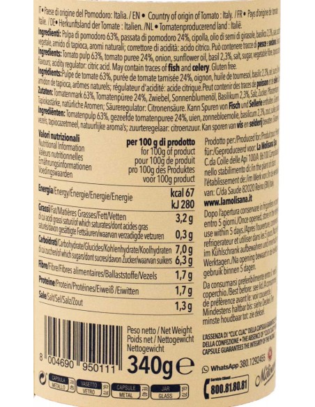 Pesto Basilico 190gr La Molisana